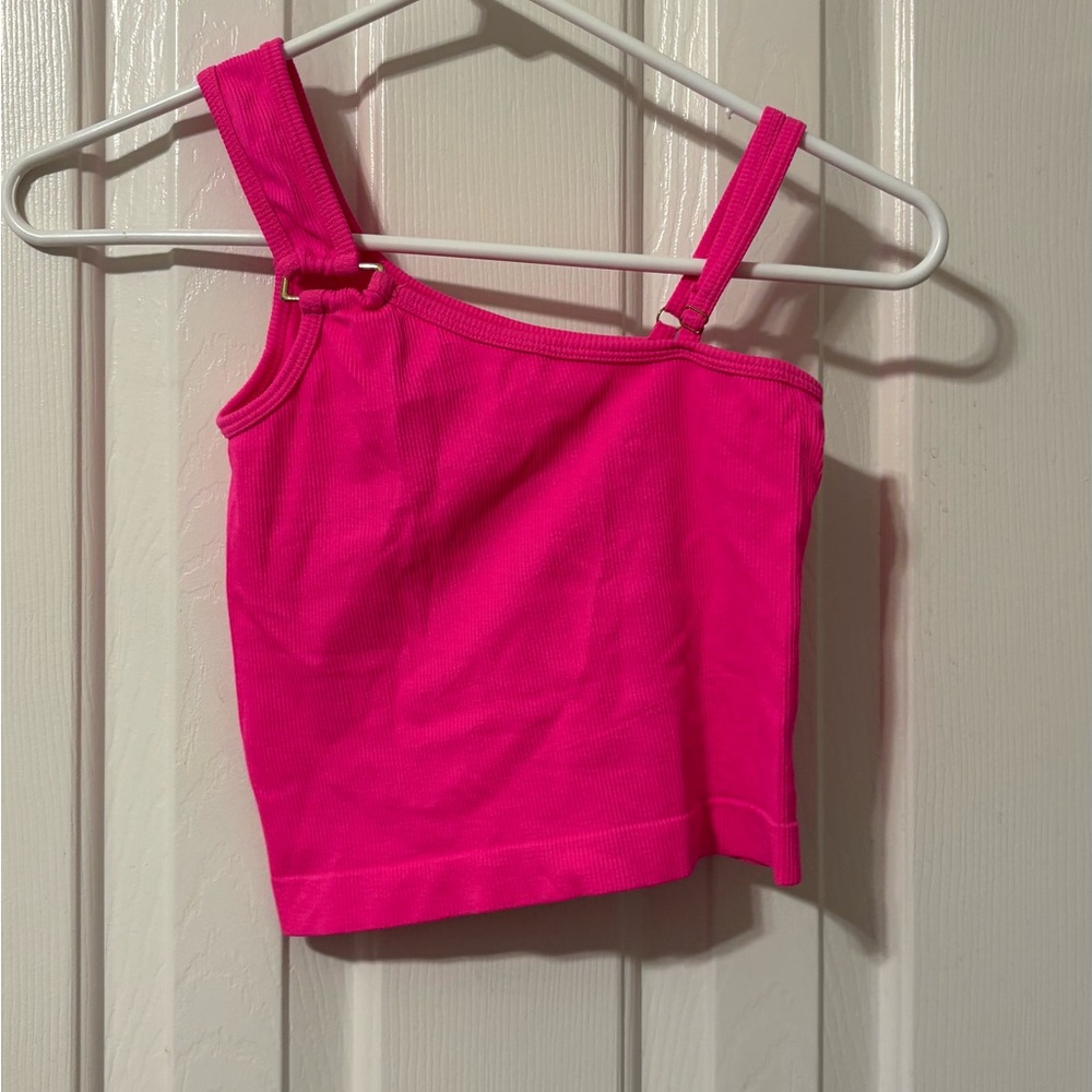 Vibrant Pink Ribbed Tank Top